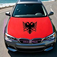 Drapeau national de l'Albanie 115x160cm, bannière pour capot de voiture, housse de capot en tissu élastique pour décoration, accessoire automobile détachable