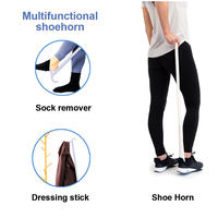 Kit d'aide à la mise des chaussettes avec dispositif en acier inoxydable, aide pour mettre les chaussettes sans se pencher, pour personnes âgées, cadeau de Noël