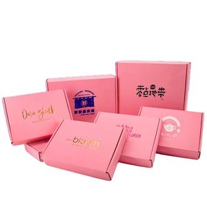 Emballage en papier ondulé à impression rose avec logo personnalisé boîte d'expédition postale à peler automatique - Product Image 1