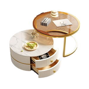 Tavolini da caffè di lusso da <span class=keywords><strong>salotto</strong></span> rotondo tavoli da <span class=keywords><strong>salotto</strong></span> in marmo <span class=keywords><strong>nero</strong></span> moderni tavolini da caffè in marmo di lusso - Product Image 5