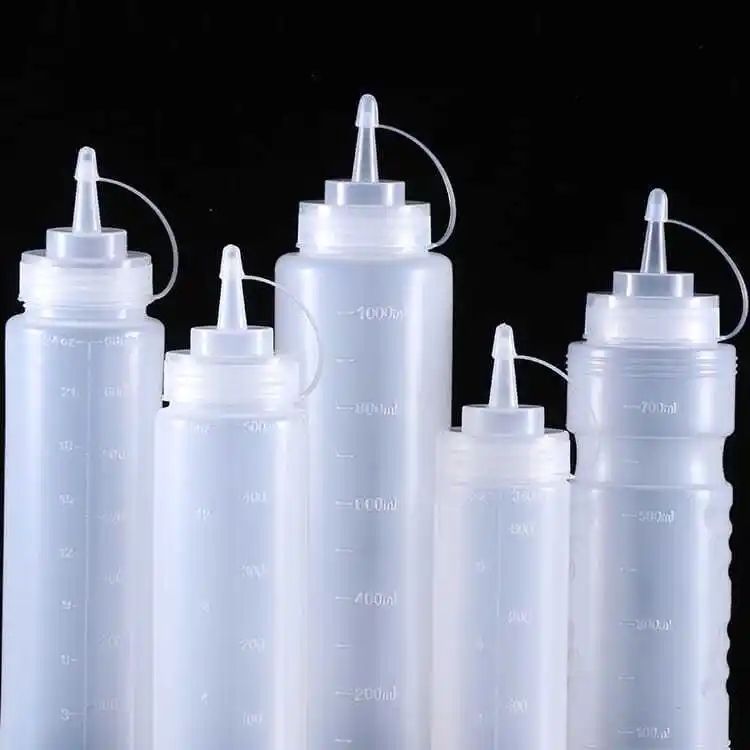 100ml 750 ml 1000ml plastic sauce squeeze bottles ketchup in kitchen restaurant empty Refillable Condiment Container