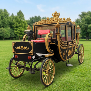 Calèche royale électrique de transport spécialisée, couleur noir et or, pour mariages, fabriquée par [Nom du fabricant] - Product Image 1