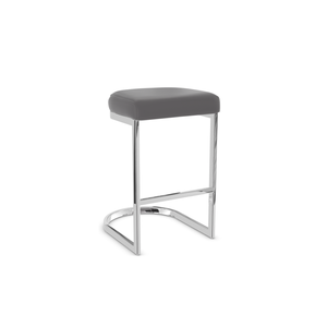 เก้าอี้บาร์หุ้มเบาะสีขาวทนทาน โครงโลหะโครเมียม มีที่วางเท้า ดีไซน์ตามหลักสรีรศาสตร์ เหมาะสำหรับบาร์ในบ้านและร้านอาหารในสหรัฐอเมริกา - Product Image 6