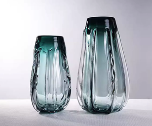 हाथ से उड़ा आधुनिक शैली मुरूनो ग्लास मूर्तिकला अद्भुत टेबलटॉप वेस और लालंइन महान उपहार विचार - Product Image 4