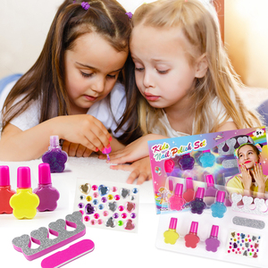 Juego de pintura de <span class=keywords><strong>uñas</strong></span> para niños GP, juego de princesa para niñas pequeñas, Kit de pintura facial y belleza, esmalte de <span class=keywords><strong>uñas</strong></span> Real para regalo de juguetes de cumpleaños - Product Image 1