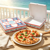 Boîte à pizza en carton ondulé personnalisée, emballage en papier kraft pour boulangerie, pour pizza, gâteau, pâtisserie, à emporter, restaurant