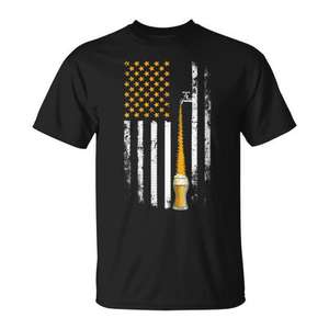 T-shirt en coton pour hommes, avec drapeau américain, design patriotique, pour cadeau de fête des pères - Product Image 1