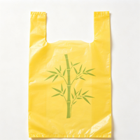 Sac de courses en PEHD jaune à motif végétal frais, sac de transport en plastique personnalisé avec logo pour l'exportation en Afrique