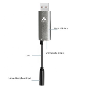MAONO <span class=keywords><strong>Carte</strong></span> <span class=keywords><strong>Son</strong></span> Interface Audio Enregistrement Mini <span class=keywords><strong>Carte</strong></span> <span class=keywords><strong>Son</strong></span> USB Connecteur 3.5 <span class=keywords><strong>Micro</strong></span> cravate ou Moniteur Casque - Product Image 2