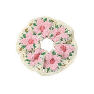 Nuevo Vintage hecho a mano pequeña flor elástica pelo Scrunchies <span class=keywords><strong>para</strong></span> mujer chica dulce Floral ganchillo cuerda <span class=keywords><strong>cabeza</strong></span> lazos accesorios <span class=keywords><strong>para</strong></span> el cabello - Product Image 5