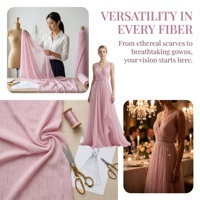Voiles musulmans en tissu écologique, soie argentée froissée, crêpe georgette, tissu à reflets irréguliers, chiffon rose
