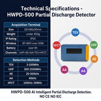 Detector de Descargas Parciales Todo en Uno Haowei HWPD-500 con Pantalla LCD, UHF, TEV, HFCT, AE, AA, Analizador Ultrasónico de Contacto de 20kHz-300kHz