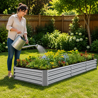 Bac à légumes surélevé en acier ondulé modulaire personnalisé en usine, jardinière en métal galvanisé pour la culture de légumes dans la cour de la maison