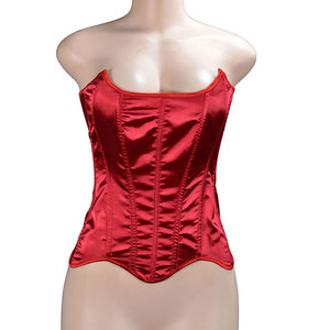 Sophisticated Satin Straight Neck <b>Corset</b> Strapless Overbust Bodice <b>Waist</b> <b>Cincher</b> Shaping Bustier Top for Club Night Out Gothic - Product Image 5