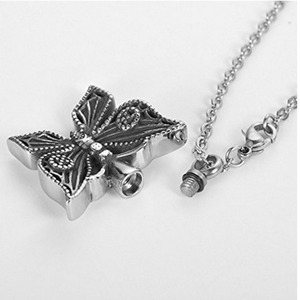 2026 sıcak güzel aile paslanmaz çelik kelebek kremasyon takı anıt kolye Urn <span class=keywords><strong>Ashes</strong></span> külleri kelebek kolye - Product Image 6