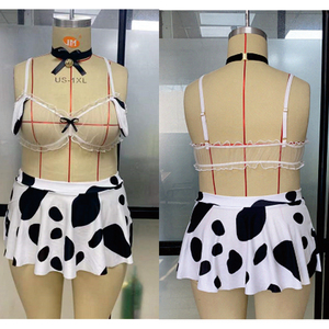 Sexy <strong>Lingerie</strong> Plus Intimates Women <strong>Anime</strong> Cosplay Costume 3pack Cow Print Role Play Bunny Girl Costume Set SH2119 - Product Image 6
