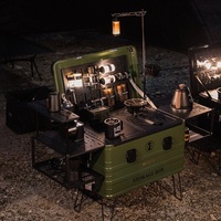 Ensemble de boîte à café portable en alliage d'aluminium IGT pour le camping, léger, modulaire, accessoires combinés, toutes saisons