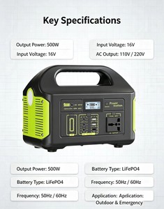 Station d'alimentation portable 500W, alimentation de secours multi-sorties pour le camping et la maison - Product Image 1
