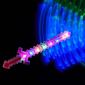 Led Light Up Pixel Schwerter Neue 54CM bunte LED-Licht Kunststoff Kristall Säbel Pixel Schwert Spielzeug für Jungen Mosaik Trend Geschenke - Product Image 6