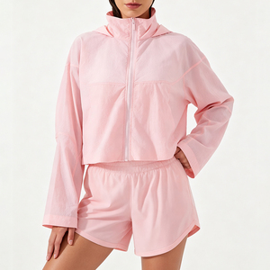 Summer Women Thin Sun Protection Coat Breathable Anti-UV Hooded Jacket with Zipper Pocket for Outdoor