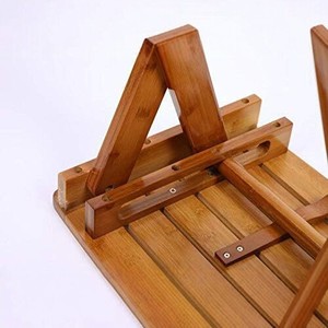 Folding Wooden <b>Stool</b> Solid Wood Rectangular Foldable Outdoor <b>Garden</b> Chair Small Curved Edge Design - Product Image 3