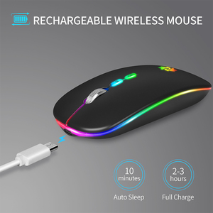 Buy-ratón óptico ultrafino de 2,4G para ordenador, <span class=keywords><strong>Mouse</strong></span> inalámbrico recargable RGB ajustable de 1600 DPI para juegos - Product Image 6