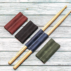 Nouvelle pochette de rangement portable en cuir véritable pour baguettes de batterie, étui imperméable pour baguettes, accessoires pour instruments de <span class=keywords><strong>percussion</strong></span> - Product Image 6