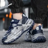 Chaussures de marche populaires pour hommes, collection Printemps-Automne 2026, vente en gros, baskets de course respirantes en cuir PU à semelle épaisse