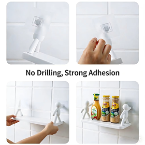 Estantes de Almacenamiento de Cosméticos, Nuevos Estantes Creativos Autoadhesivos con Diseño de Muñeca <span class=keywords><strong>Blanca</strong></span> para <span class=keywords><strong>Baño</strong></span>, Armario y Artículos Esenciales - Product Image 2