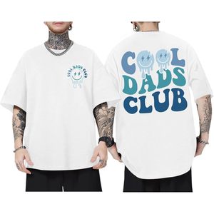 เสื้อยืด FOXA Cool Dads Club สำหรับผู้ชาย ทรงโอเวอร์ไซส์ แขนสั้น ผ้าฝ้าย พิมพ์ลายกราฟิก ระบายอากาศได้ดี เสื้อยืดวันพ่อ - Product Image 1