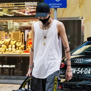 Men's Summer Street Style Must-Have Comfortable Short Vest Breathable Solid Color Tank Top Spandex/Cotton Puff Printed 3D - Product Image 1