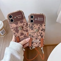 XP477 Vintage Floral Brown Phone case Convient pour iPhone 17PROMAX 16PLUS 15PRO Nouveau