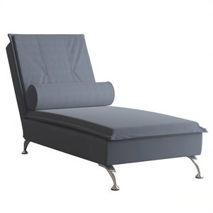 เก้าอี้นวดสีเทาเข้มหุ้มหนังไมโครไฟเบอร์ ขาแบบเซเบอร์ สไตล์ร่วมสมัย เฟอร์นิเจอร์ห้องนั่งเล่น - Product Image 1