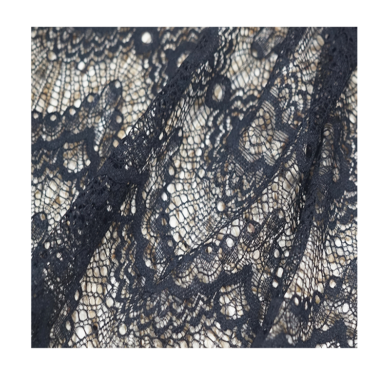 Scalloped Edge Lace Fabric Black - Wholesale & Hot-Selling