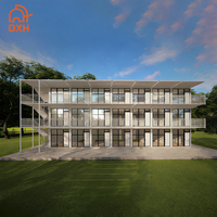 Construction de dortoirs modernes préfabriqués à 3 étages en panneaux sandwich, bâtiment scolaire et de bureaux, hôtel conteneur détachable
