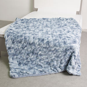 Lujo doble capa cepillada felpa polar cálido esponjoso Super suave Tie Dye Faux Fur RabbitThrow mantas <span class=keywords><strong>para</strong></span> invierno - Product Image 3