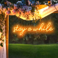 Dropshipping : Enseigne néon 3D personnalisée, Cadeaux personnalisés, Enseigne néon personnalisée 'Stay a While' pour mariage