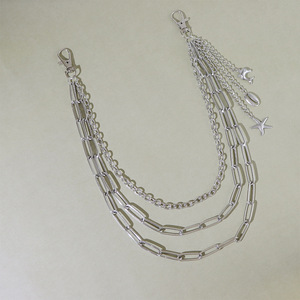 Chaîne de pantalon multicouche en métal avec pendentifs étoile de mer, coquillage et dauphin, en alliage de zinc, pour usage quotidien, accessoire de mode - Product Image 4