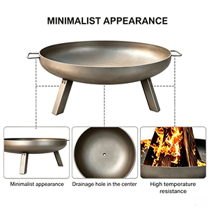 Modern Durable Carbon Steel <strong>Fire</strong> <strong>Pit</strong> <strong>Wood</strong> Burning Round Outdoor <strong>Fire</strong> Bowl Portable for Party Patio Camping Garden Decoration - Product Image 2