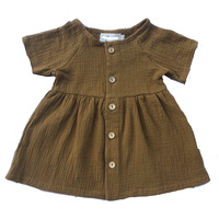 Prinzessin Rock Kleinkind Baby Mädchen Student Crêpe Rock Baumwolle Blank Kurzarm Kleid