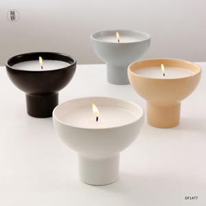 Portavelas de cerámica TaoYuan DF1477, mate, cuatro colores, redondo, vacío, para velas de cera de soja DIY, para regalo. - Product Image 1