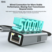 USB A Typ C 5 Gbit/s Gigabit-Ethernet-Adapter, Aluminiumgehäuse, RJ45-LAN-Karte für Laptop, Switch, PC, Telefon, kabelgebundenes Netzwerk