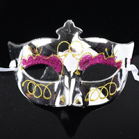 Masque de performance rechargeable en plastique, demi-visage, petit papillon, pour Halloween, 18 ans et plus, idéal pour bal de Venise, cosplay et fêtes costumées