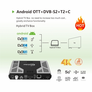 OEM 4K Hybrid Android DVB-S2+T2+C Combo TV Box H265 Hevc FTA Decoder Satellite Terrestrial TV <strong>Receiver</strong> 2+16GB <strong>4</strong>+32GB Set-Top Box - Product Image 3