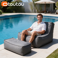 OTAUTAU Housse de pouf d'extérieur moderne en tissu sans rembourrage pour jardin, plage, piscine, canapé-lit, pouf de salon SF190