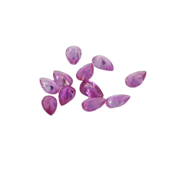 wholesale beautiful natural stone 3*2 mm pear cut pink sapphire gems in good price for jewelry setting