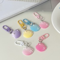 Ensemble de porte-clés en résine sur le thème des animaux marins mignons, breloques pour sacs Kawaii : Dauphin, Méduse, Coquillage, Étoile de mer, Queue de sirène pour filles