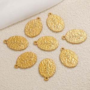 Pendientes ovalados de trigo de acero inoxidable, accesorios de acero de titanio para DIY, pulsera, collar, abalorios cruzados para la fabricación de joyas - Product Image 2