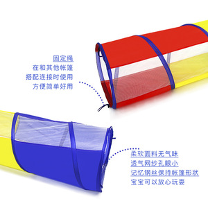 Children Rainbow Foldable Crawling Tunnel Red Yellow Blue Mesh Tube Indoor Outdoor <b>Play</b> Structure 2-3Y - Product Image 4