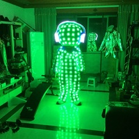 Costume de robot lumineux à LED, armure lumineuse, costume de mascotte pour Halloween, cosplay avec casque pour soirée en boîte de nuit ou KTV